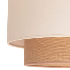 Euluna Boho pendellampe, beige, tekstil, Ø 45 cm