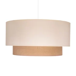 Euluna Boho pendellampe, beige, tekstil, Ø 45 cm