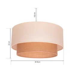 Euluna Boho pendellampe, beige, tekstil, Ø 45 cm