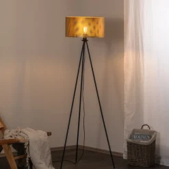 Euluna gulvlampe Zofia, guldfarvet
