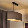 Euluna hængelampe Celine, cappuccino, chenille-stof, 80 cm