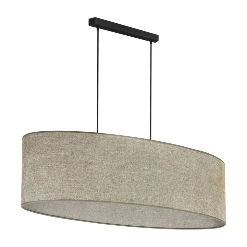 Euluna hængelampe Celine, cappuccino, chenille-stof, 80 cm