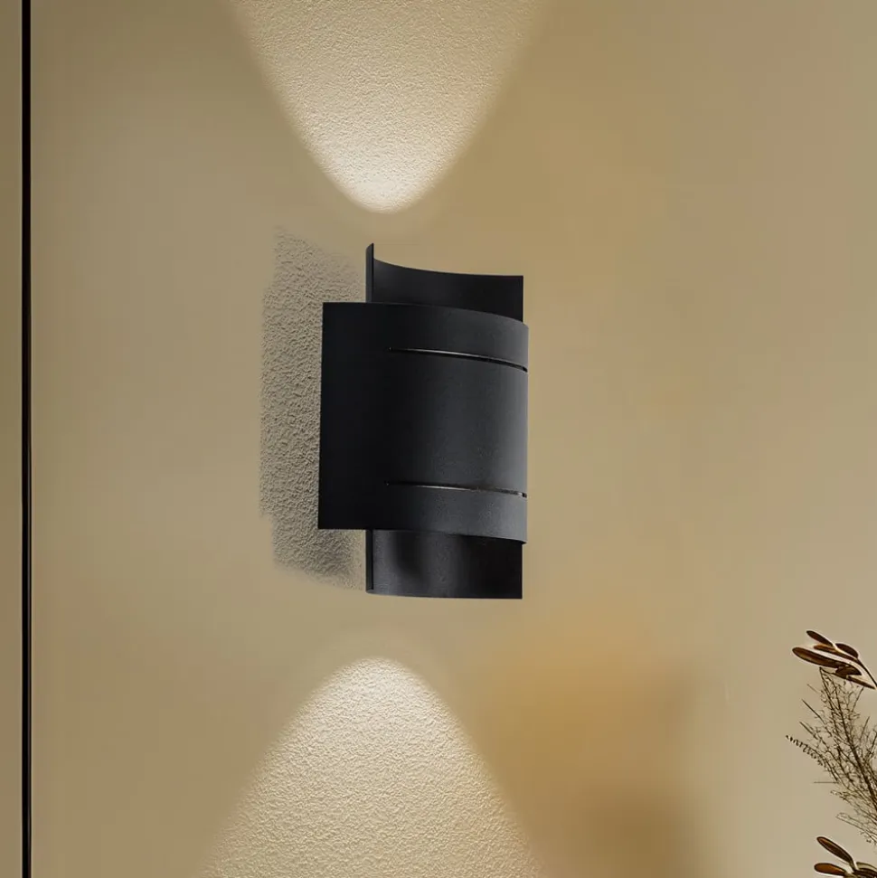 Euluna Isotta væglampe, halvrund, sort