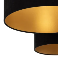 Euluna Lodge loftlampe, 4 lyskilder, sort/guld
