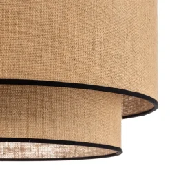 Euluna loftlampe Boho jute & sort, natur/sort, Ø45cm