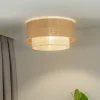 Euluna loftlampe Boho Jute, naturbrun/hvid, Ø 60 cm