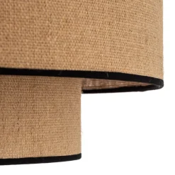 Euluna loftlampe Boho jute & sort, brun/sort, Ø60cm