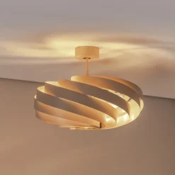 Euluna loftlampe Vento, beige, Ø 60 cm