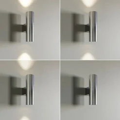 Euluna Marion væglampe, 2 lyskilder, krom