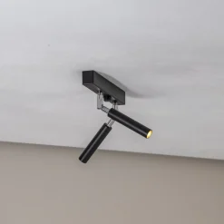Euluna Nicanor loftspot sort/krom 2 lyskilder