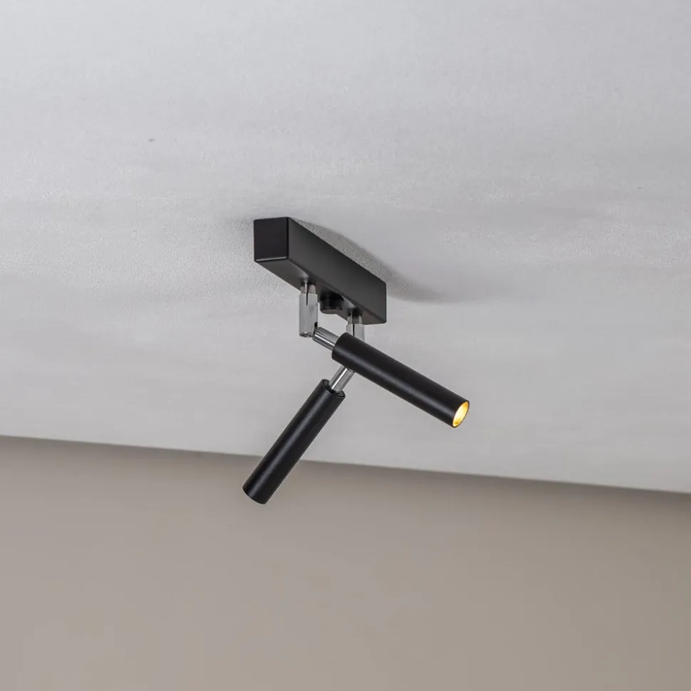 Euluna Nicanor loftspot sort/krom 2 lyskilder