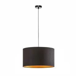 Euluna Roller hængelampe, sort/guld, Ø 45 cm
