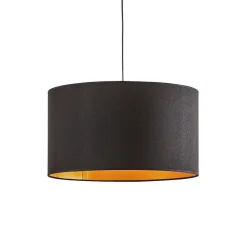 Euluna Roller hængelampe, sort/guld, Ø 45 cm