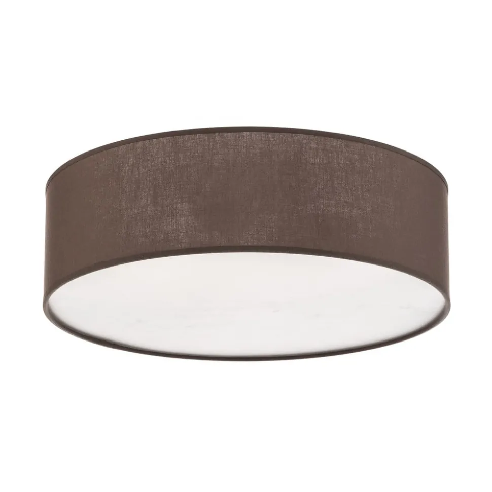 Euluna rulleloft, jordfarvet stofskærm, Ø40cm