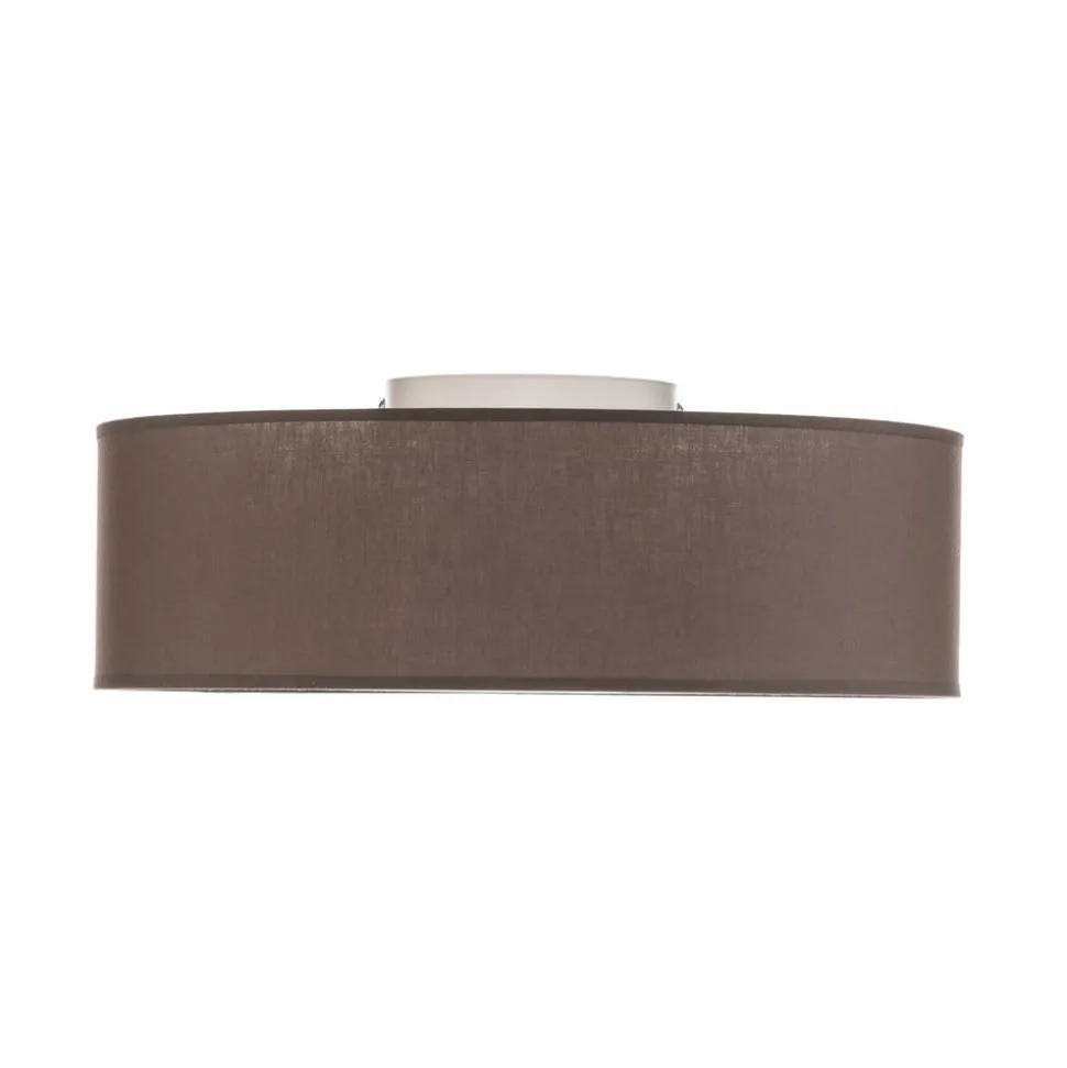 Euluna rulleloft, jordfarvet stofskærm, Ø40cm
