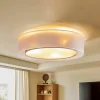 Euluna Tibu loftlampe, tekstil, Ø50cm, jordfarvet