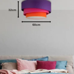 Euluna Trio Max tæppe, Ø60cm, violet/pink/orange