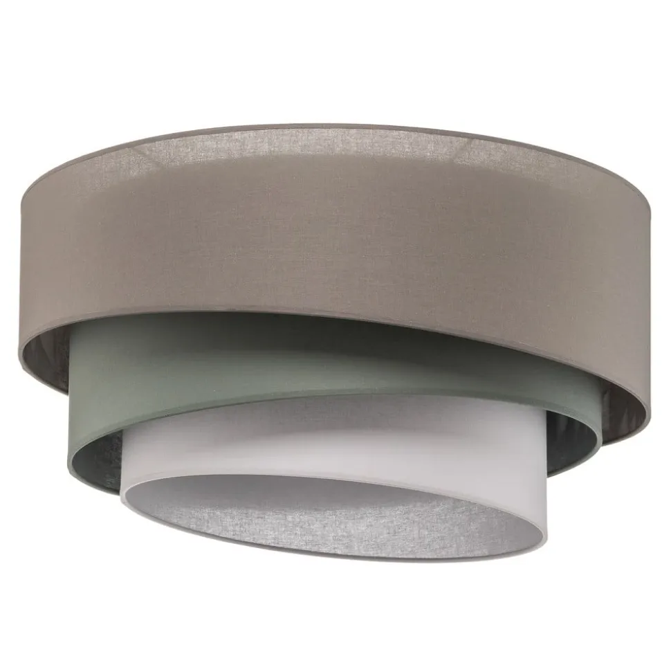 Euluna Trio monocolor loftslampe, grå, Ø 60 cm, tekstil