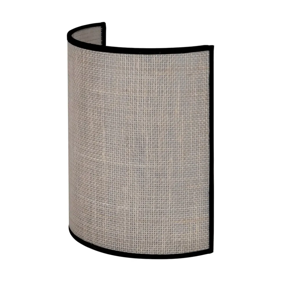Euluna væglampe jute, hvid/sort, halvrund, højde 24 cm