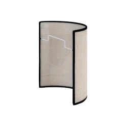Euluna væglampe jute, hvid/sort, halvrund, højde 24 cm