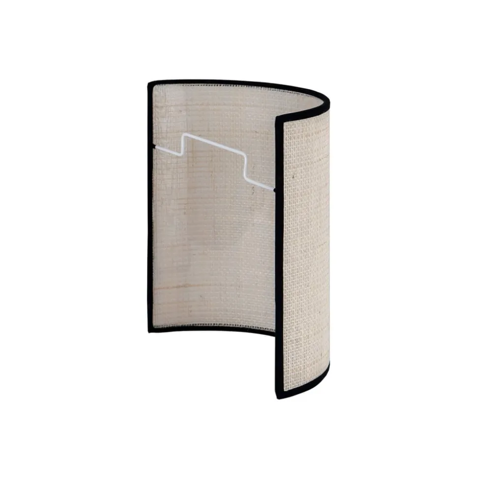 Euluna væglampe jute, hvid/sort, halvrund, højde 24 cm