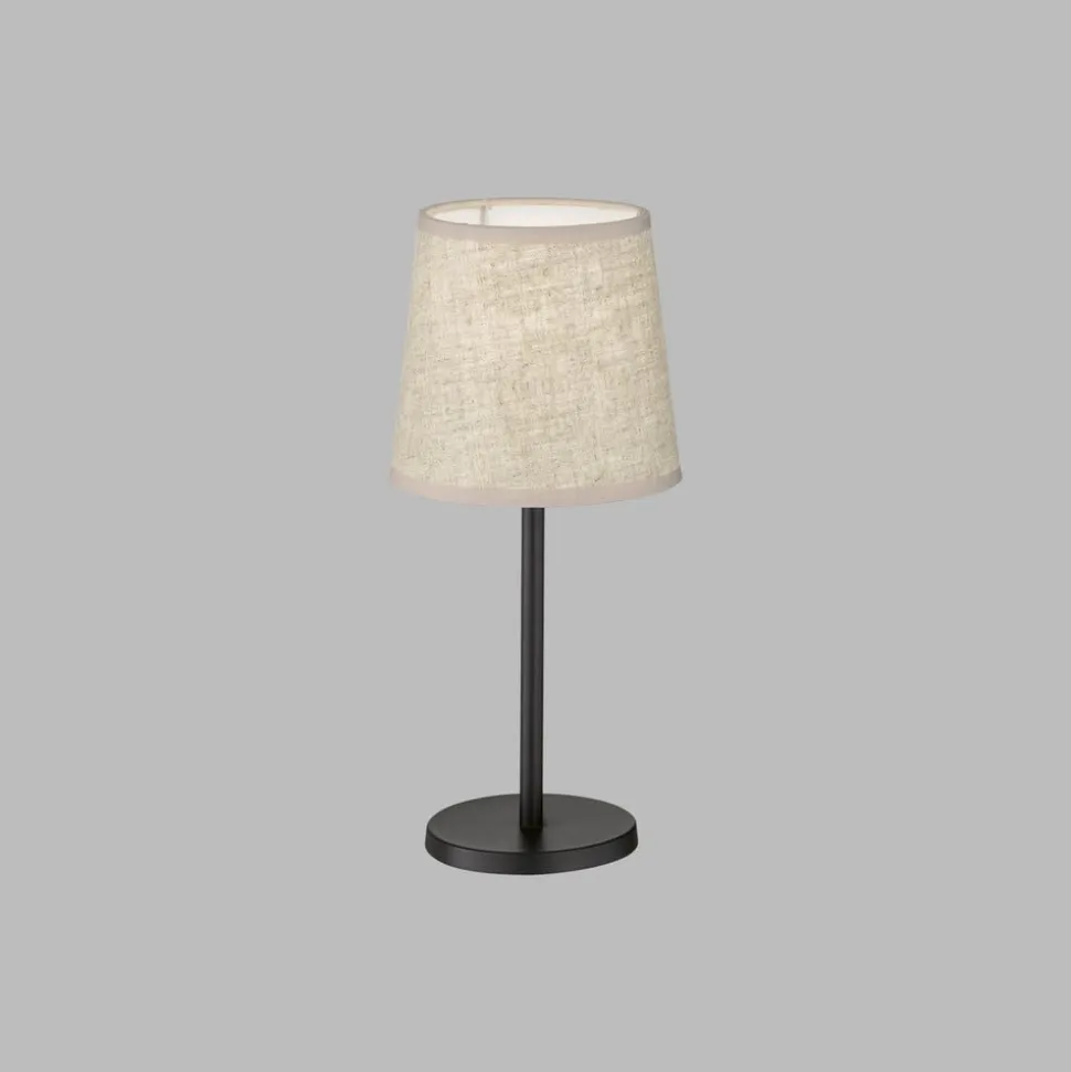 Eve bordlampe, hørskærm, sort/sand