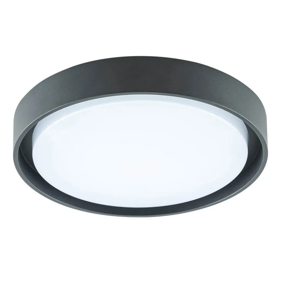 EVN LED udendørs loftlampe Tectum, antracit, Ø 25 cm