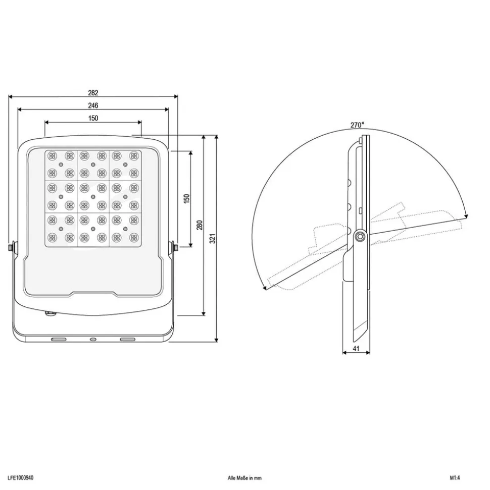 EVN Panthera udendørs LED-spot IP65 100W 4.000K