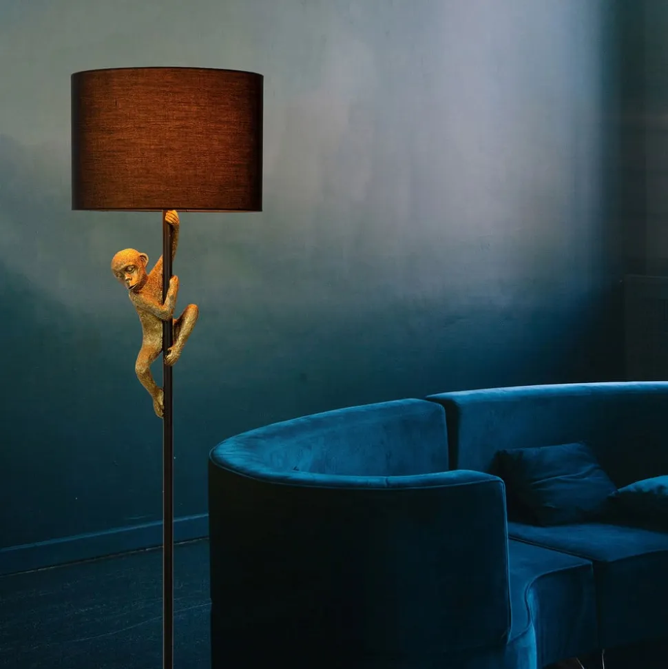 Extravaganza Chimp gulvlampe, guld mat/sort