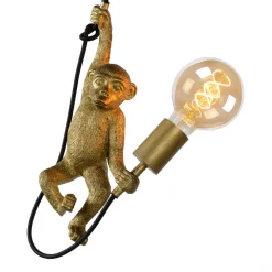 Extravaganza Chimp væglampe, guld mat/sort