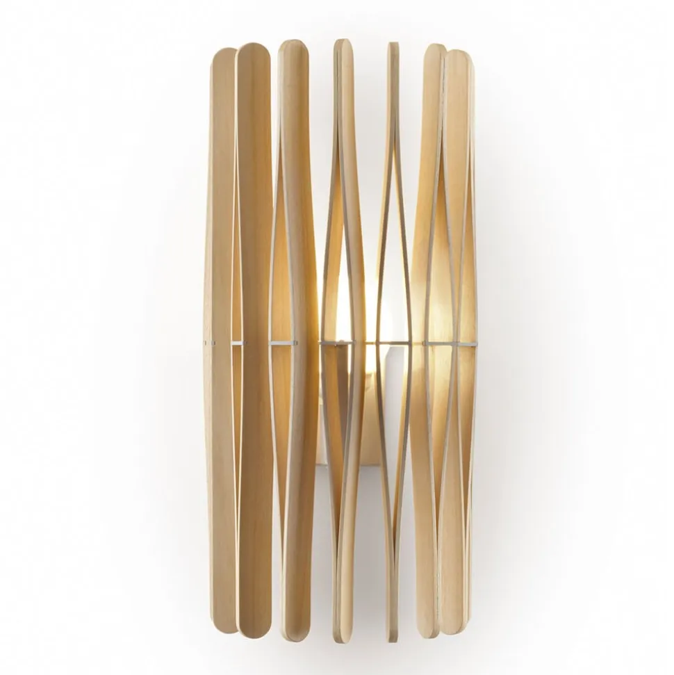 Fabbian Stick bordlampe i træ, cylinderformet