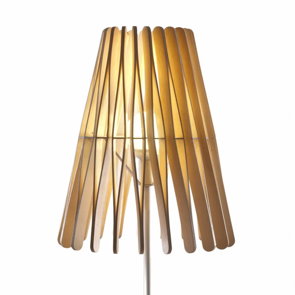 Fabbian Stick gulvlampe i træ, kegleformet