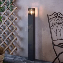Facado II vejlampe, højde 100 cm, grå/røget 11 x 11 cm IP65