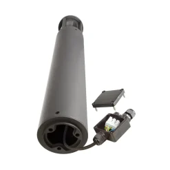 Facado II vejlampe, højde 65 cm, grå/røget, Ø 11 cm, IP65