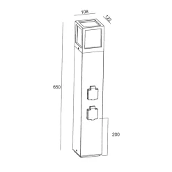 Facado Socket stikkontaktsøjle, højde 65 cm