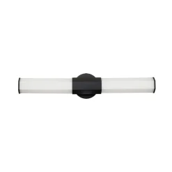 Facet Dual LED-væglampe til badeværelset, sort, 2 lyskilder, bredde 66 cm