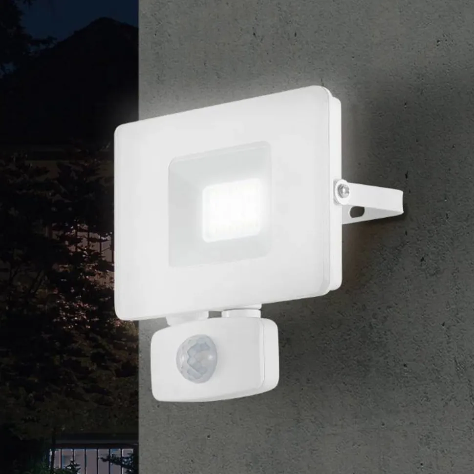 Faedo 3 udendørs LED-spot med sensor, hvid, 20 W