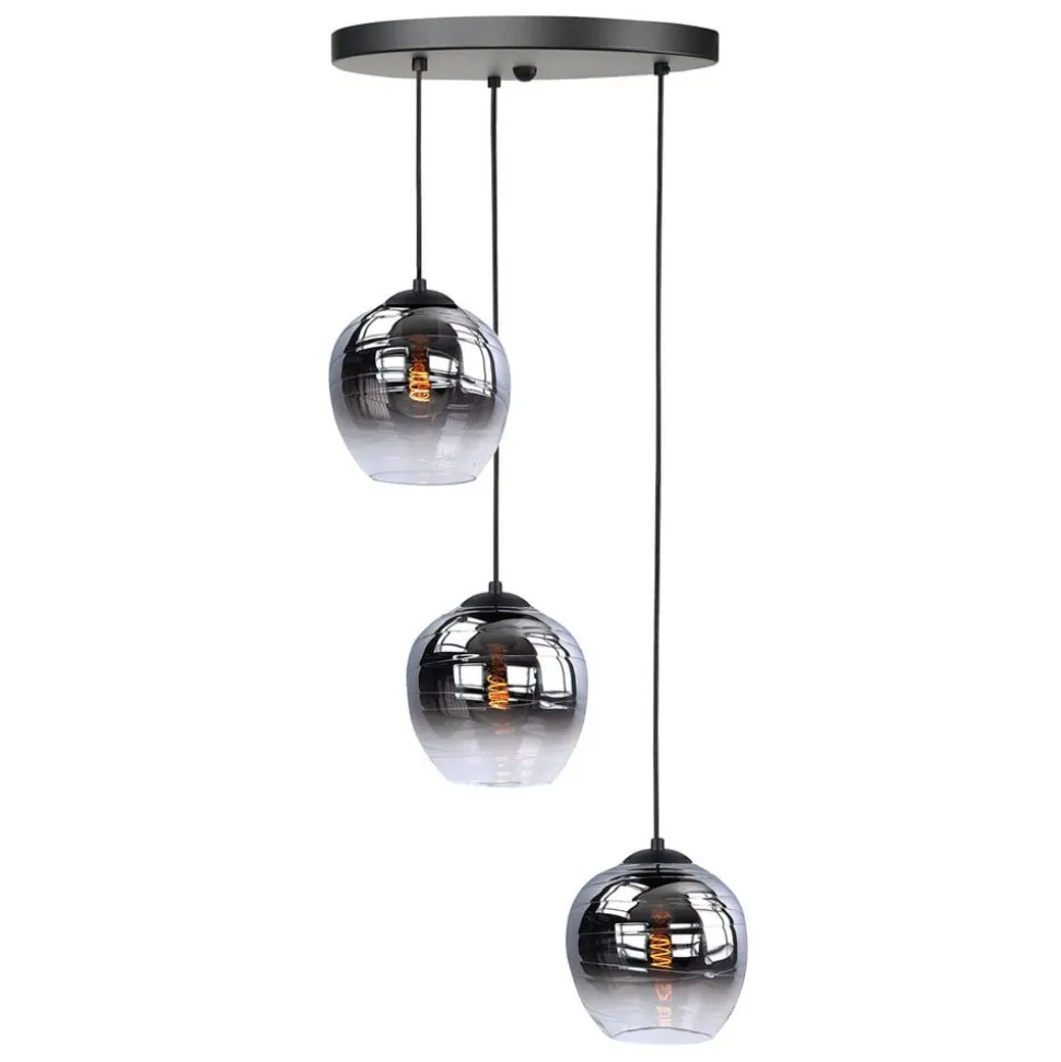 Fantasy Apple lampeskærm, røgfarvet grå, Ø 22 cm, glas