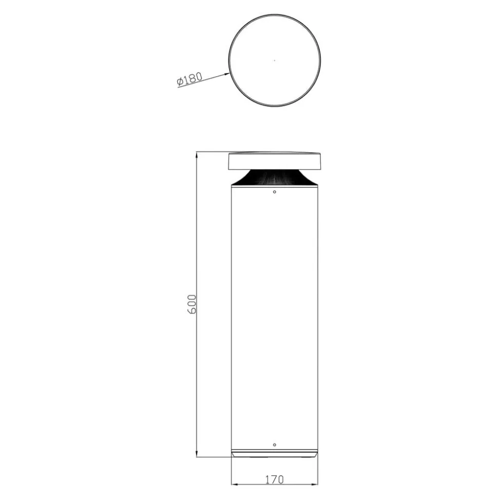 Faro LED-gadelampe, højde 60 cm, mørkegrå, DALI, 3.000 K
