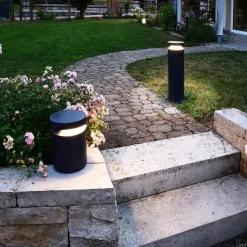 Faro LED-gadelampe, højde 60 cm, mørkegrå, DALI, 3.000 K