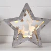 Fauna LED-dekorationsstjerne af træ, højde 24 cm