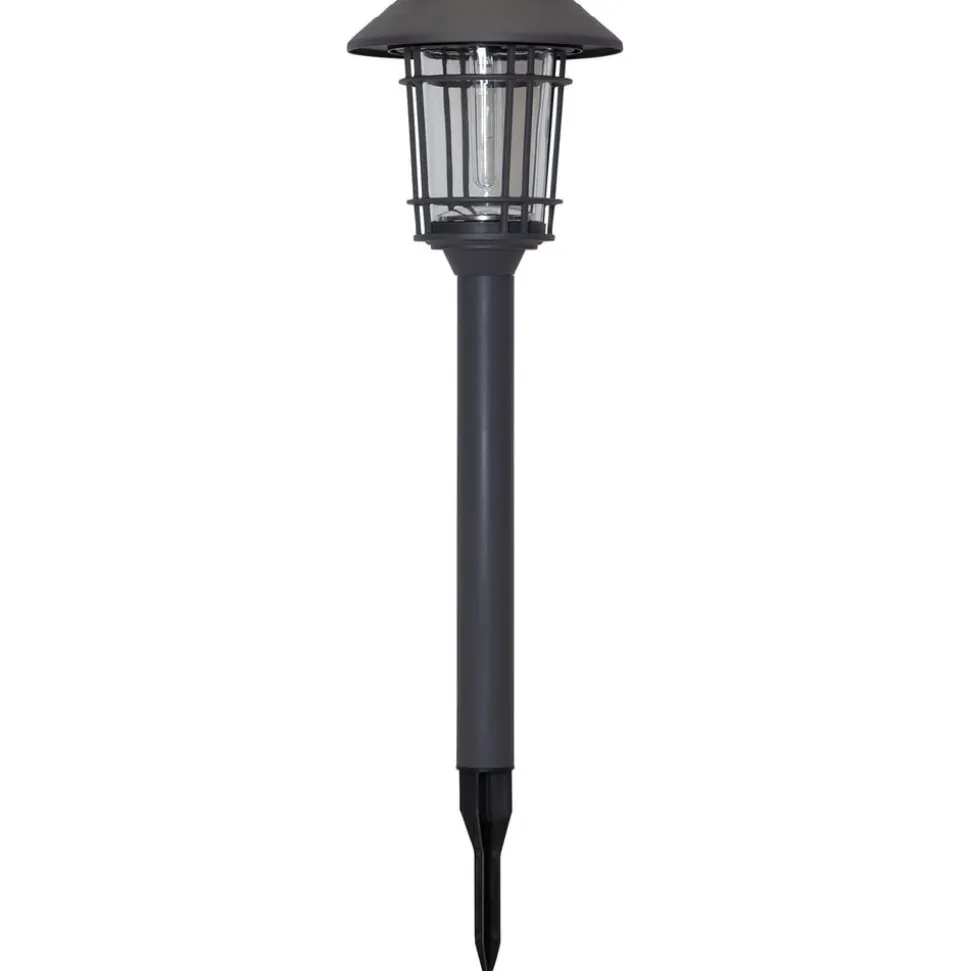 Filip LED-solcellelampe i grafit med jordspyd