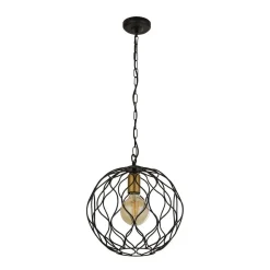 Finesse hængelampe, sort/guld, metal, Ø31,5 cm, E27