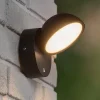 Finn LED-væglampe, sort, IP54, dag/nat-sensor