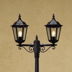 Firenze lygtepæl, 2 lyskilder, sort