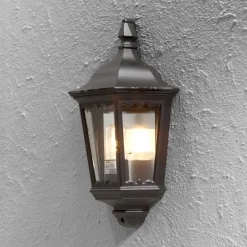 Firenze udendørs væglampe, halvcirkel, sort