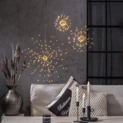 Firework LED-hængelampe, sort, metal, Ø 26 cm, stik