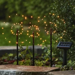 Firework LED-solcellelampe i sæt med jordspyd