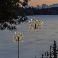 Firework LED-solcellelampe med jordspyd, 85 cm