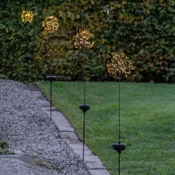 Firework LED-solcellelampe med jordspyd, 85 cm